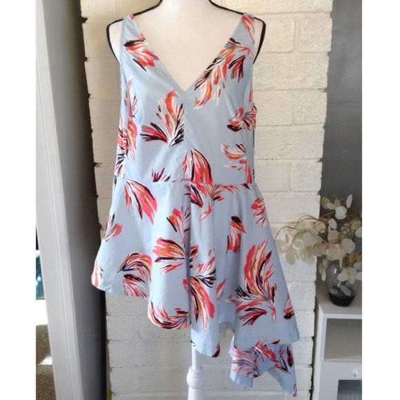Lane Bryant Tops - Lane Bryant Sleeveless Tropical Asymmetrical Top